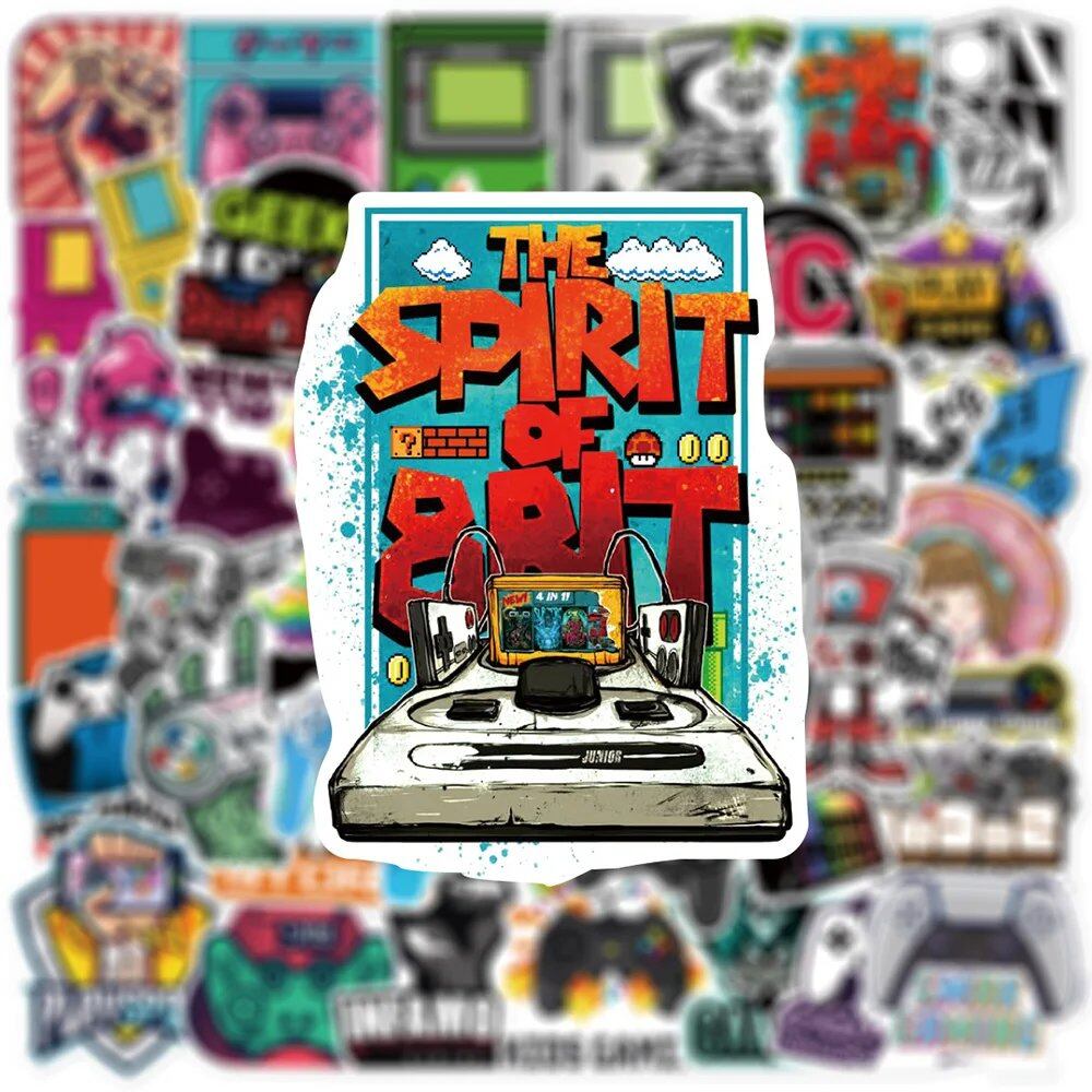 10/30/50 Sheets of Cool Retro Video Game Stickers and Decals, Graffiti Design, for Skateboards, Laptops, Smartphones, and Cars, Waterproof, Kids' Classic Toys, Color: Random, 0 Pieces per Pack, Parallel Import