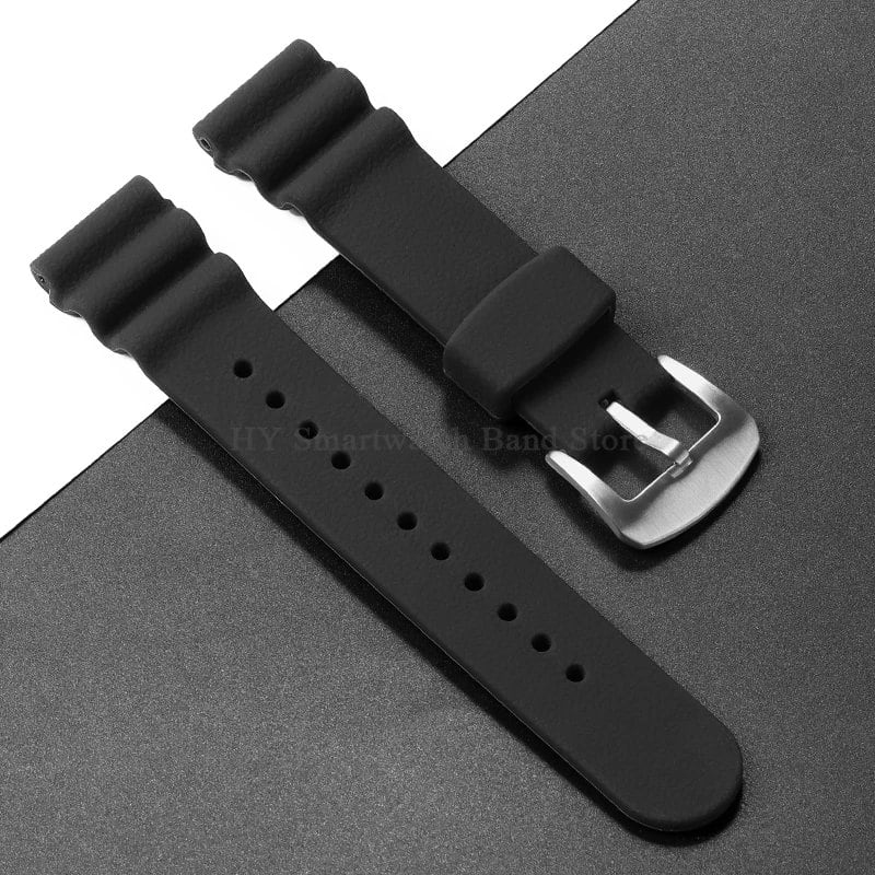 22mm Watch Strap for Seiko 007, Omega Dive Watch, Tudor Sport, Men's Waterproof Rubber Bracelet, Band Color: 22mm; Band Width: 22mm, Parallel Import