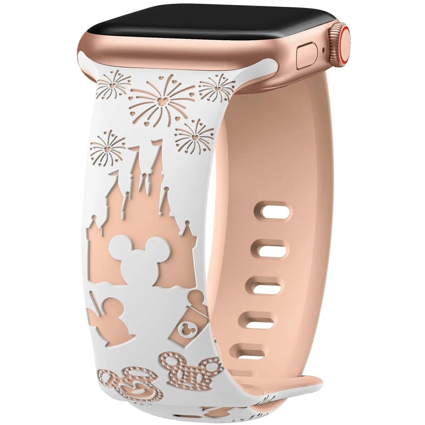 Silicone band for Apple Watch, sizes 40mm, 44mm, 42mm, 46mm, 49mm, 41mm, and 45mm. Engravable. Compatible with Series 10/9/8/7/SE/6/Ultra 2. Band color: mm. Parallel import.
