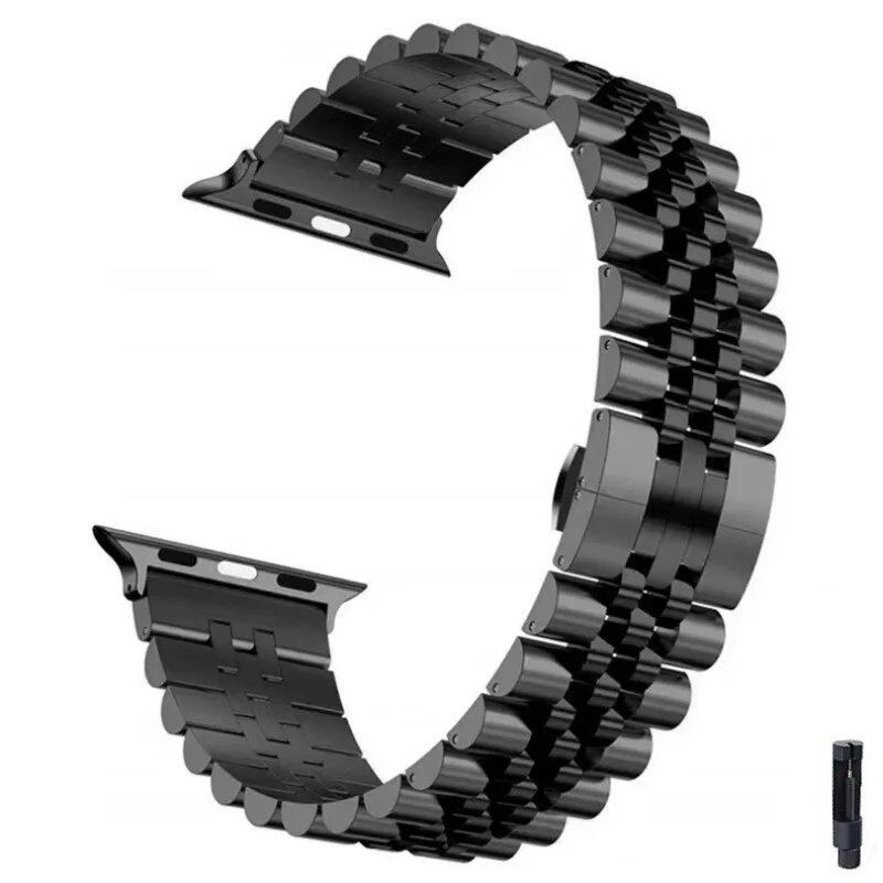 Stainless Steel Apple Watch Strap, Compatible with 40mm, 44mm, 42mm, 45mm, and 49mm iWatch Series 1/2/3/4/5/6/7/8/SE, Premium Metal Bracelet, Imported