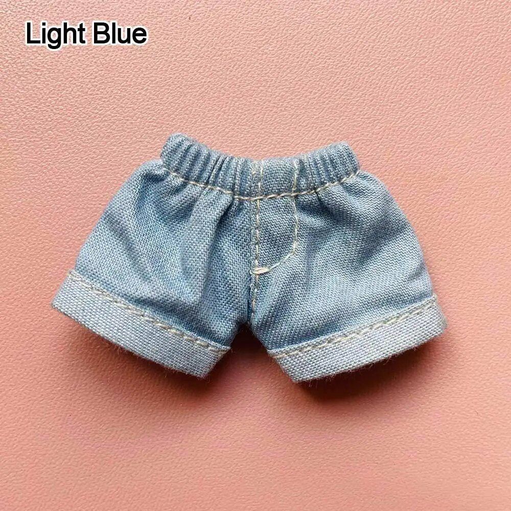 Denim Shorts with Pockets for 1/11 OB11 Dolls, Casual Wear for 1/12 BJD Dolls, Children's Toy Doll Accessories, Parallel Import