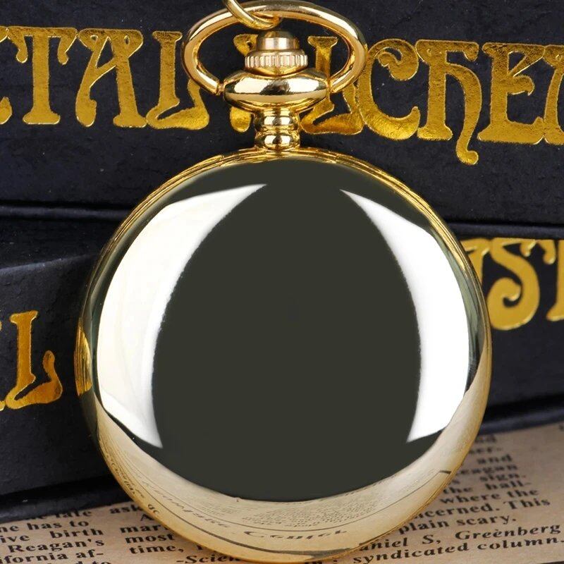Family-friendly fashion casual necklace pendant, unisex, with pocket chain, and luxury gold quartz pocket watch in a gift box set (parallel import).