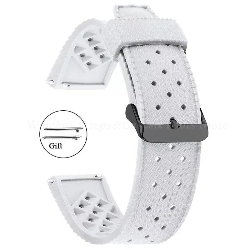 Premium-grade Tropic Silicone Watch Strap, 20mm, 22mm, Seiko, Oris, Omega, Quick Release, Diving, Waterproof, Rubber Bracelet, Band Color: mm, Parallel Import