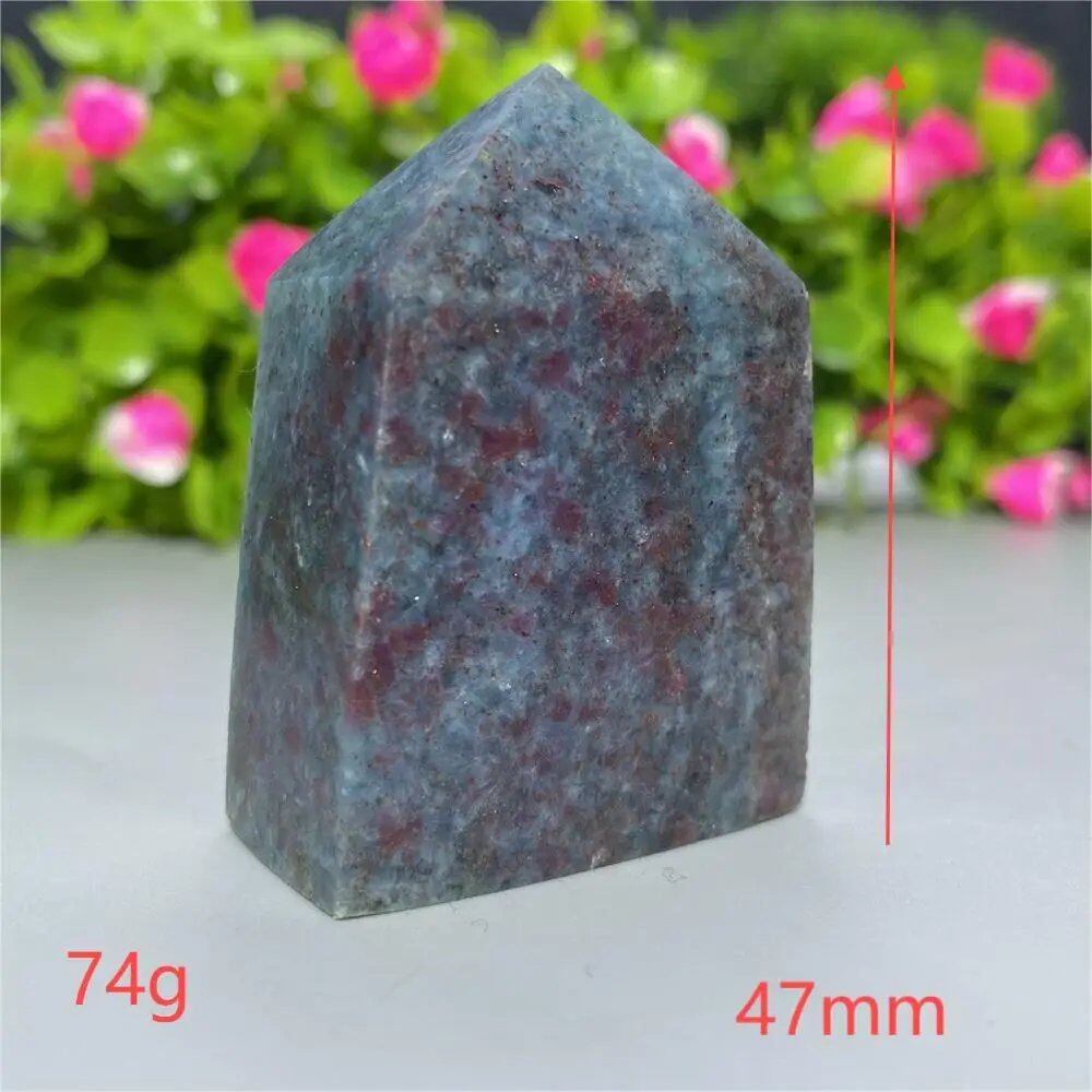天然水晶 レッドグリーンサファイア 四角柱タワー 鉱物標本 スピリチュアル 瞑想 魔術 ギフトストーン 並行輸入品