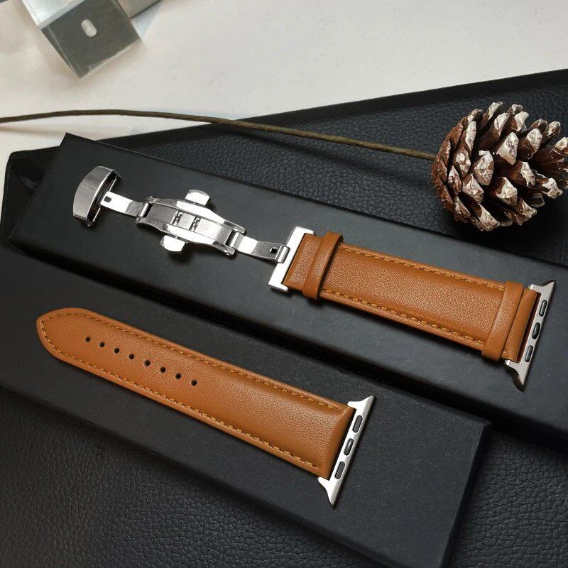 Genuine Leather Apple Watch Band, Compatible with iWatch Series 3/5/SE/6/7/8/9/Ultra 2/10, 45mm, 41mm, 44mm, 40mm, 46mm, and 49mm. Band Color: mm. Ships from: Parallel Import.