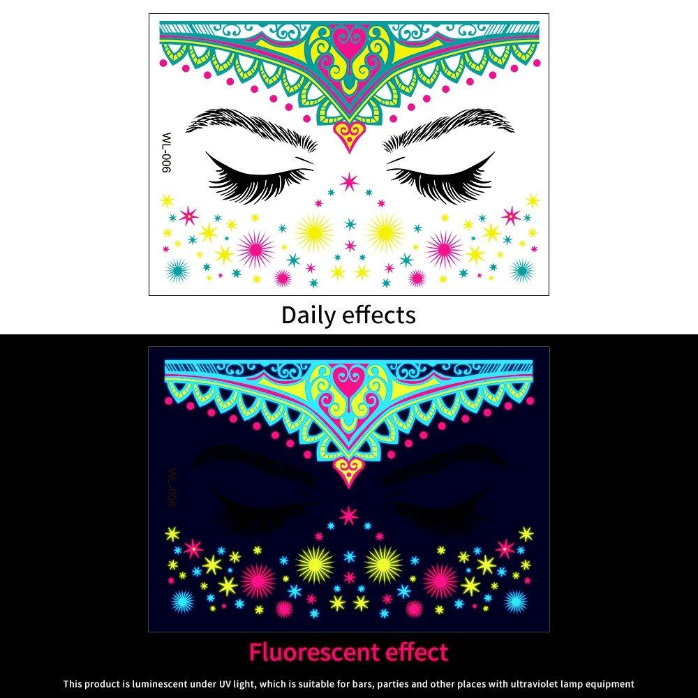 1/5/8-Piece 3D Face and Eye Tattoo Stickers for Party Makeup, Diamond Rhinestone Stickers, Self-Adhesive Mixed Crystal Face Decoration Stickers, Parallel Import