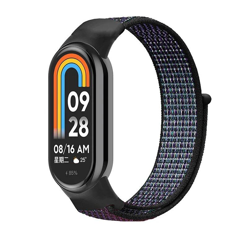 Xiaomi Mi Band 9/8/7/6/5/4/3 対応 ナイロンループストラップ NFCスマートウォッチ用交換バンド スポーツリストバンド サイズ:Mi Band 並行輸入品
