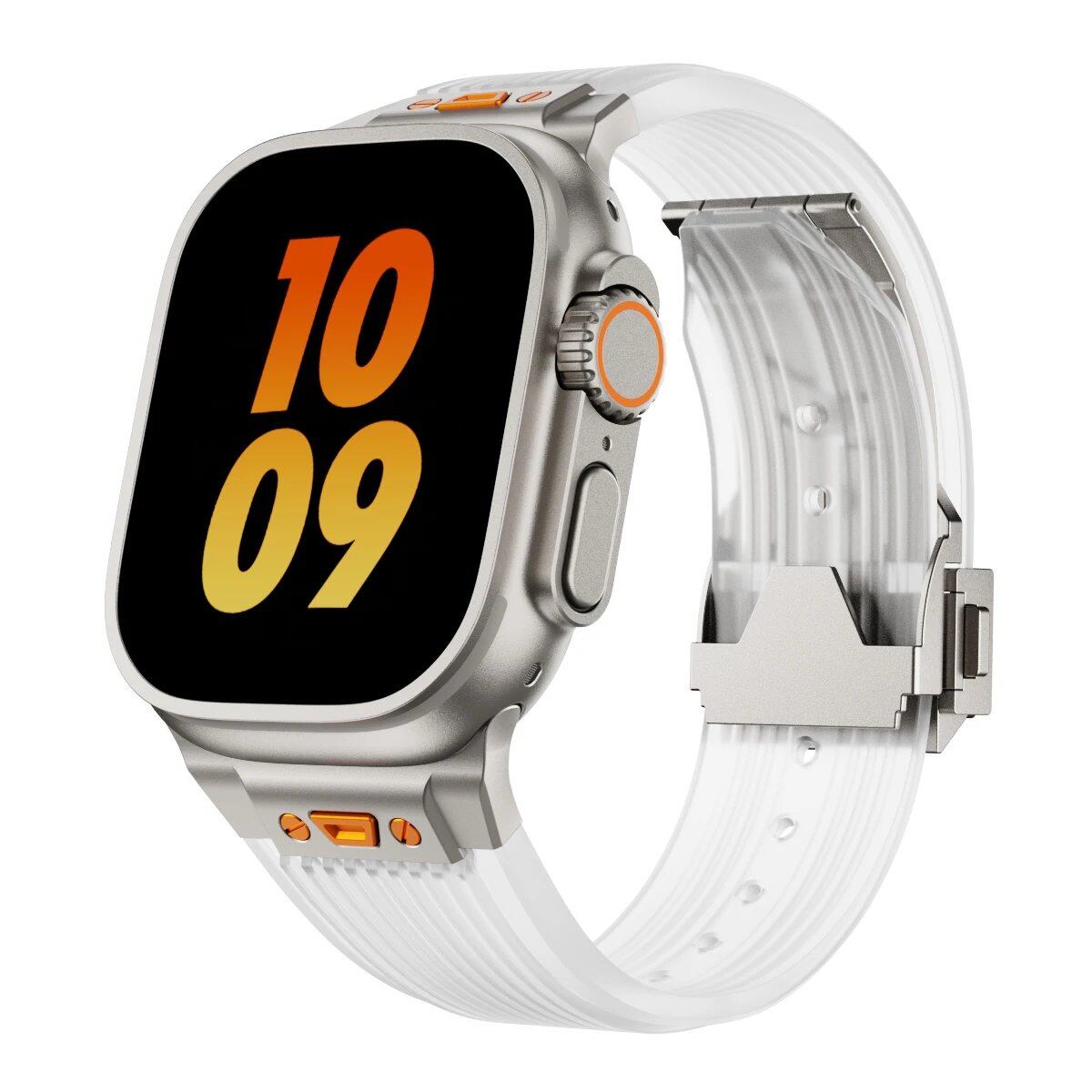 Silicone Sport Strap for Apple Watch Ultra 2/1 (49mm), Series 9/8/7 (45mm/44mm) - Rubber Band Bracelet for iWatch 6/5/4/3 and SE (44mm/42mm). Band Color: mm; Ships from: Parallel Import