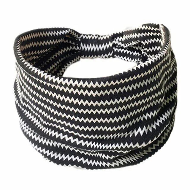 New Boho Floral Print Wide Headband with Vintage Knot Elastic Turban Headwrap for Women and Girls, Cotton Soft Bandana Hair Accessory, Parallel Import