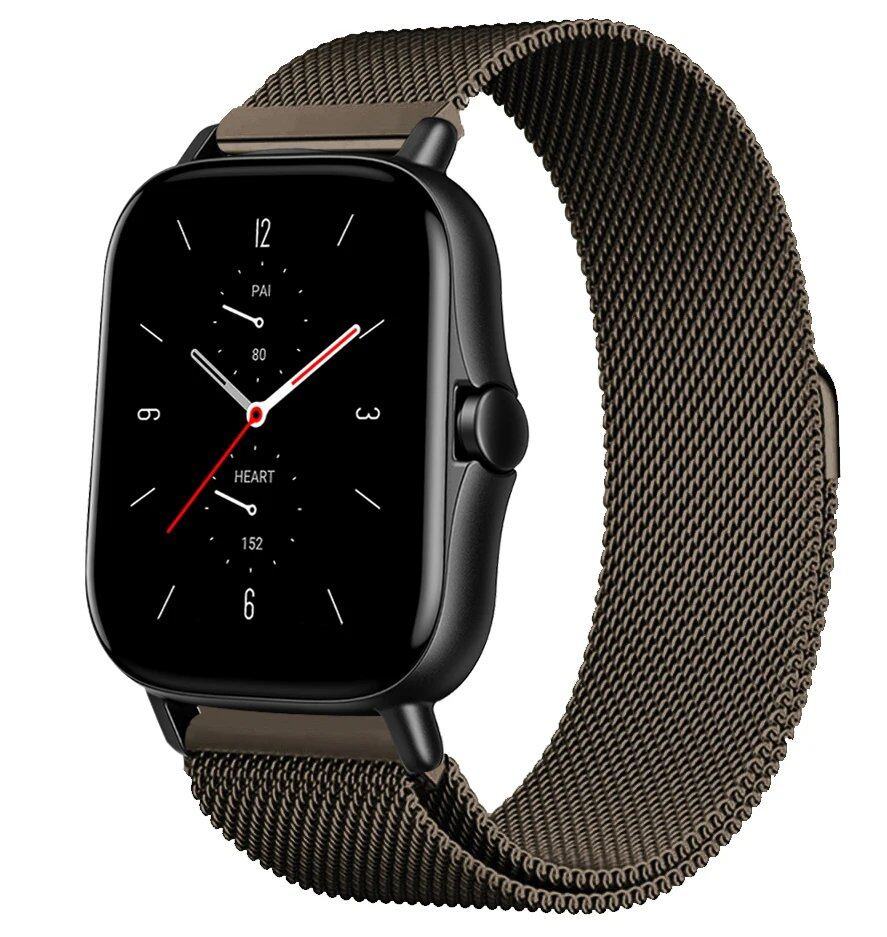 Magnetic Loop Mesh Smartwatch Band for Amazfit GTS/GTR/Bip 5 (Compatible with 20mm/22mm/47mm Watches) - Metal Mesh Strap, Band Color: mm; Ships from: Parallel Import