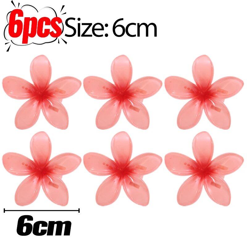 1/6 Hawaiian Gradient Flower Hair Clips for Women, Small, Stylish Head Accessories, Hairpins, Crab Barrettes, Parallel Import