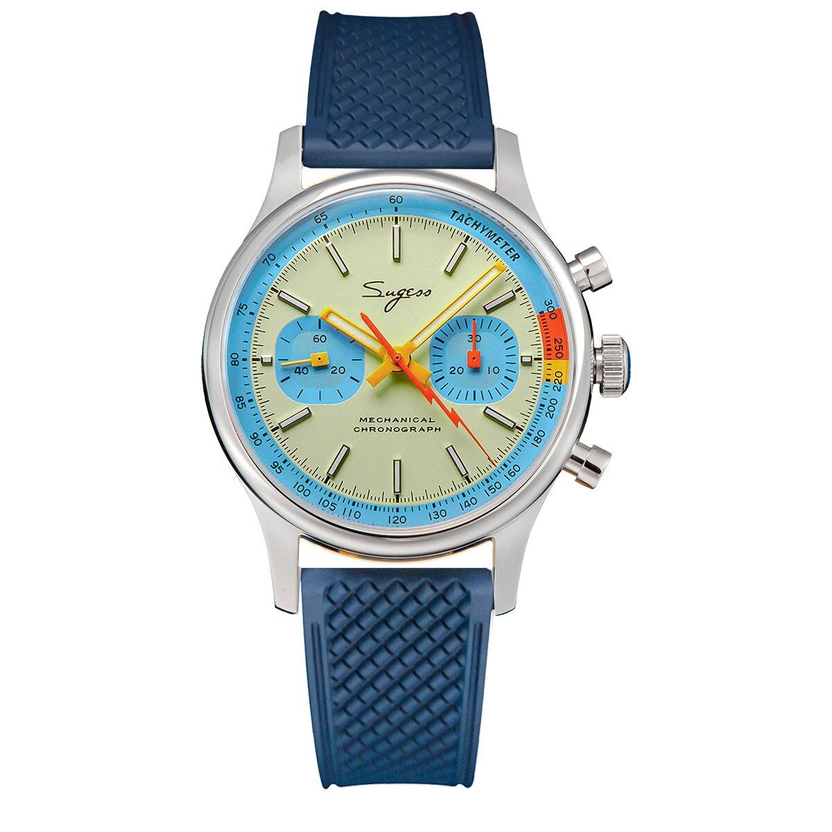 Sugesu Pilot's Watch ST19 Origin Movement Swan Neck Chronograph Mechanical Wristwatch with Sapphire Crystal, Military Racing, 1963 Limited Edition, Size: ; Ships from: Parallel Import