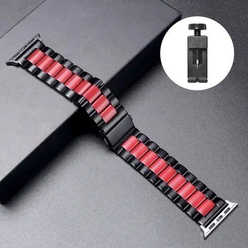 Stainless steel metal band bracelet for Apple Watch Ultra 2/Series 10, 9, 8, 7, 6, 5, and 4 (38/40/41/42/44/45/46/49mm) Band Color: mm Parallel Import