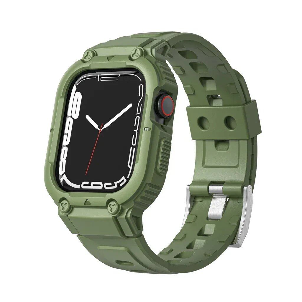 Apple Watch 45mm/49mm/44mm/41mm/40mm用 TPUバンドケース - iWatch Ultra/7/8/6/5/4対応 スポーツストラップ リストバンド アクセサリー サイズ:4 並行輸入品