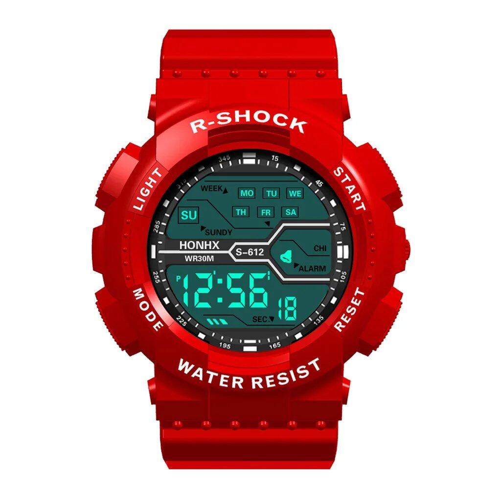 Men's Digital Electronic Sports Watch with Luminous Display, 55mm Large Dial, Trendy Multifunction Watch for Students, Outdoor Adventures, Parallel Import