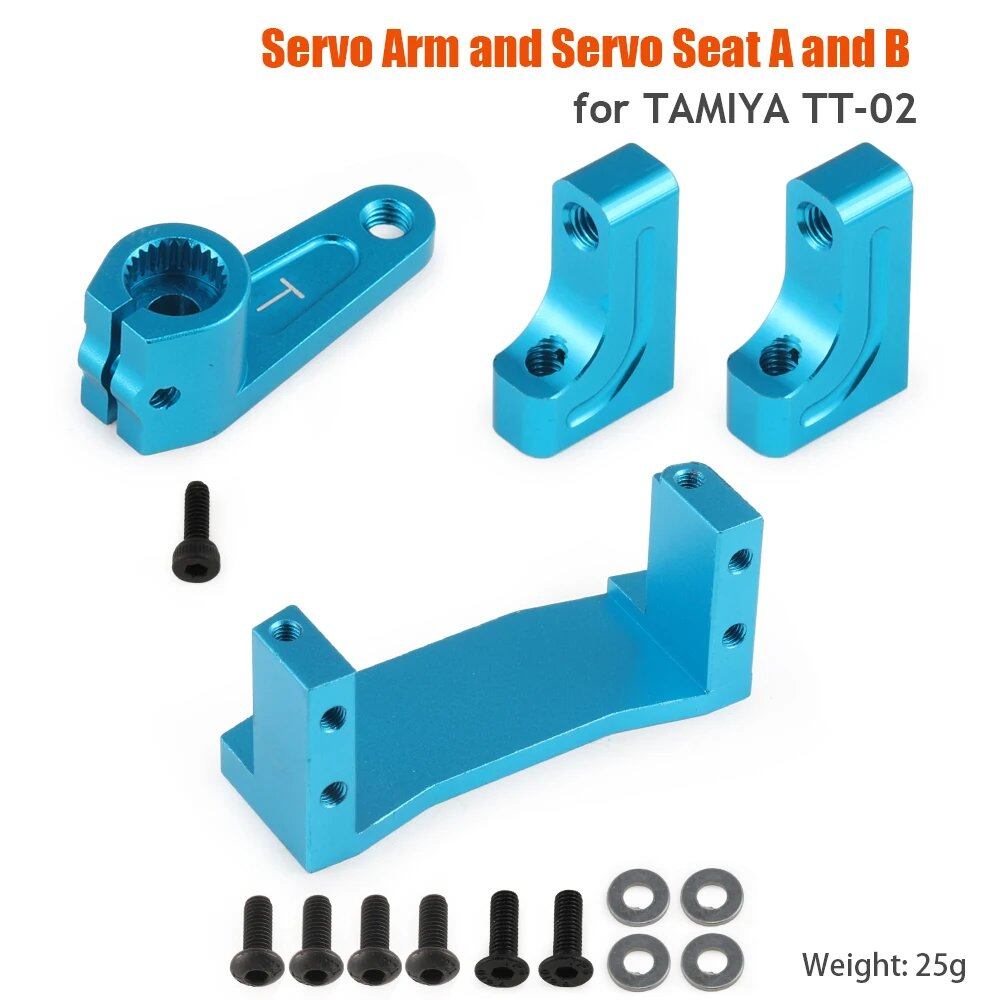 1/10 Scale RC Toy Car Tamiya TT-02/TT02 Swing Arm Shock Absorber, Steering Device, Bumper Sponge Upgrade Parts, Metal & Carbon Fiber, Parallel Import