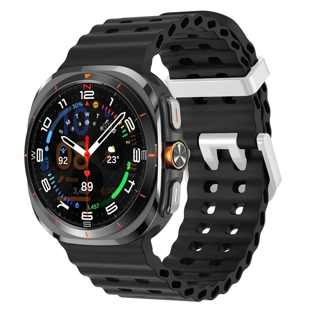 Galaxy Watch Ultra Marine Band, Silicone Sport Bracelet, Genuine Samsung Galaxy Watch 7 Ultra 47mm Strap, Band Color: ; Band Width: Galaxy Watch Ultra, Parallel Import