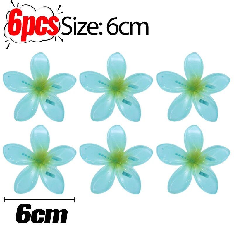 1/6 Hawaiian Gradient Flower Hair Clips for Women, Small, Stylish Head Accessories, Hairpins, Crab Barrettes, Parallel Import