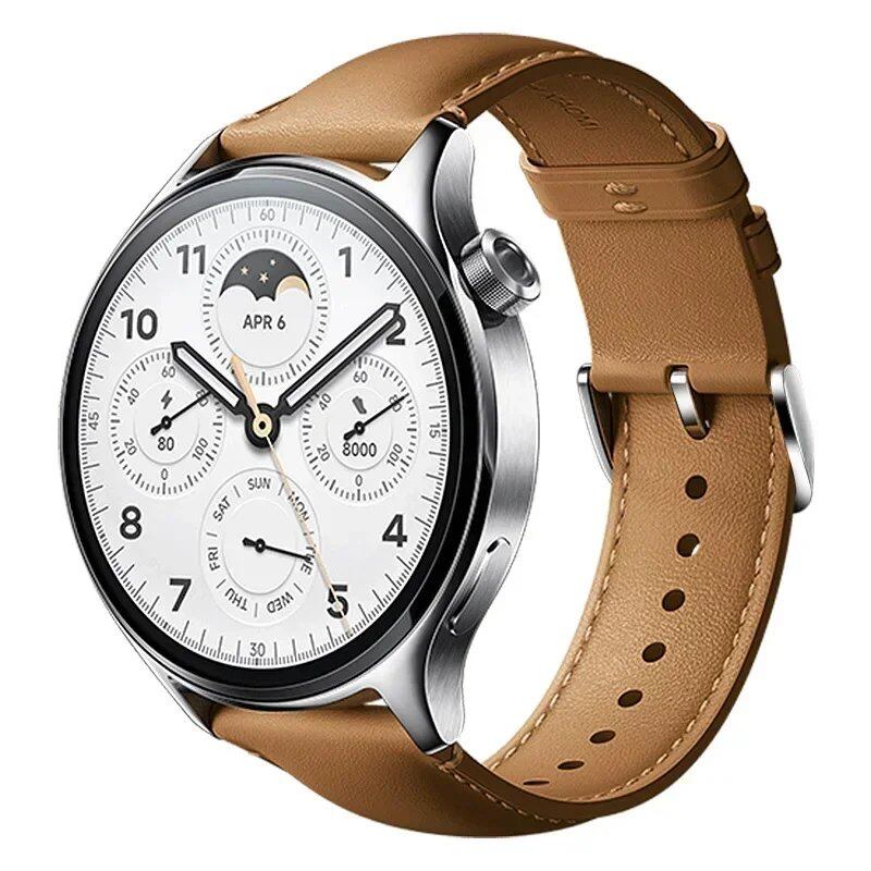22mm Universal Calf Leather Strap Band Accessory for Xiaomi Watch S3, S1 Pro/S1, MI Color 2, and S1 Active. Band Color: Parallel Import