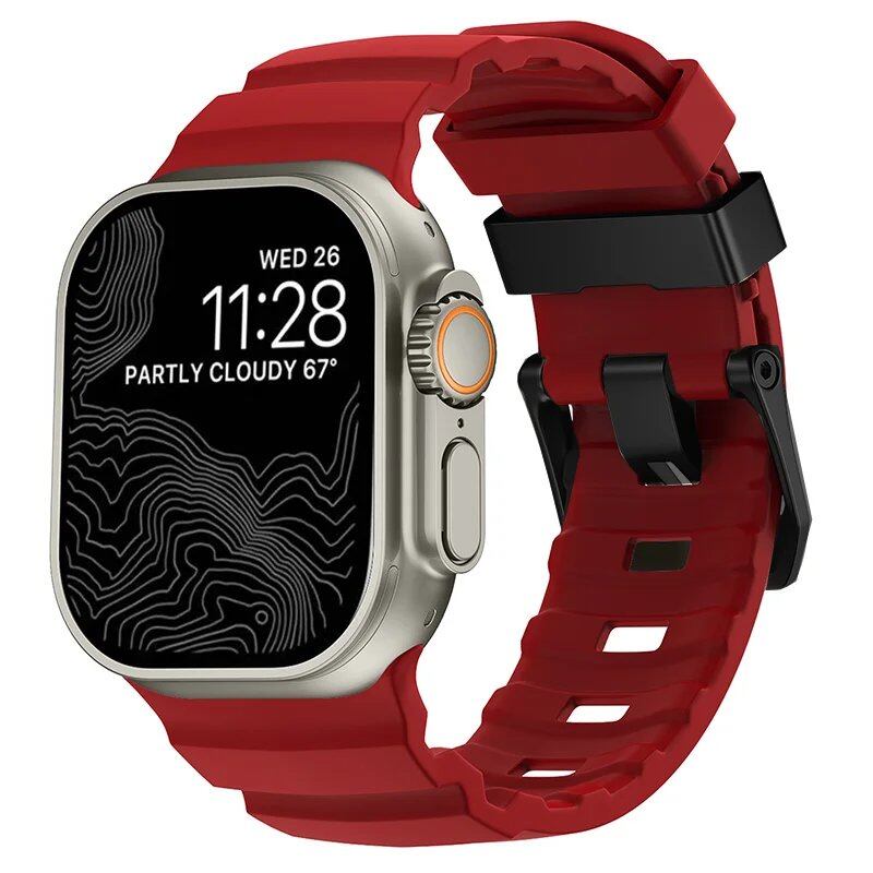 Sport Silicone Band & Titanium Metal Bracelet Strap for Apple Watch Ultra 2/10/9/8/7/6/SE/5/4 - Compatible with iWatch 42mm/44mm/45mm/46mm/49mm Band Colors: mm Parallel Import