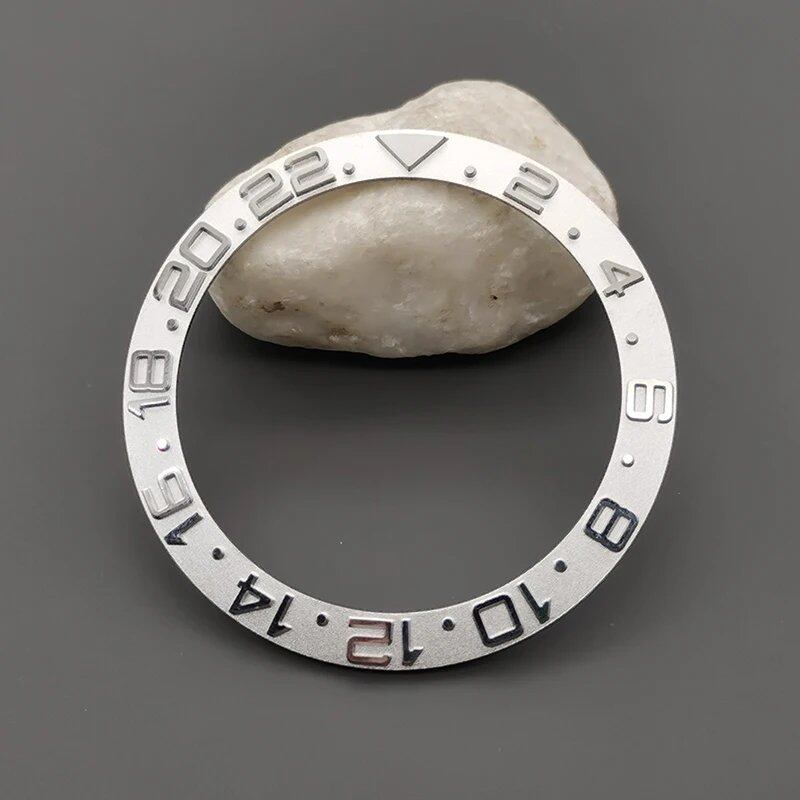 38mm x 30.6mm Curved Metal Bezel Insert Ring for SKX007, SKX009, SRPD, GMT, SUB, and Seamaster 300 Watch Cases, Repair Part, Parallel Import