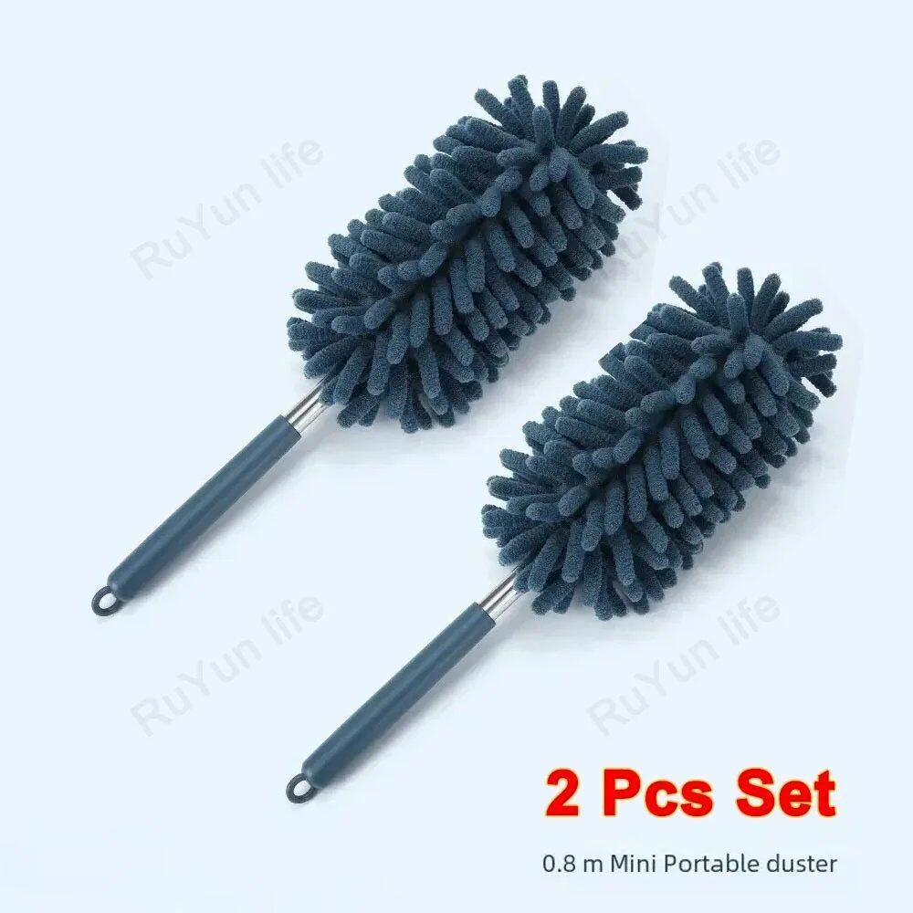 Set of 1/2 Miniature Car Duster Brushes, Telescopic, Dust Removal, Cleaning & Washing Tool for Home Use, Automotive, Air Conditioners, Furniture, and Blinds (Parallel Import)