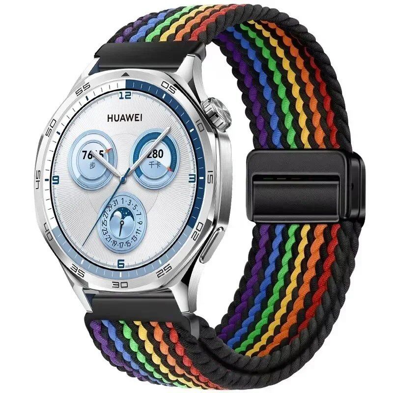 22mm Nylon Loop Strap for Huawei Watch GT5 Pro / GT4 / GT3 / GT2e (46mm) - Compatible with Huawei Watch 4 / 3 Pro Wristband Accessory, Band Color: ; Band Width: 22mm, Parallel Import