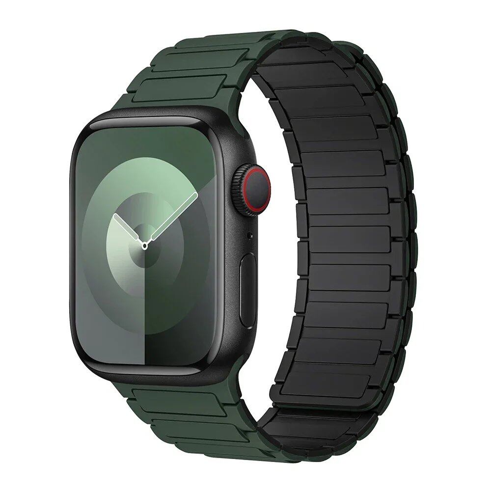 Magnetic Loop Band for Apple Watch, Compatible with 44mm, 40mm, 49mm, 45mm, 41mm, and 38mm Silicone Straps, Compatible with iWatch Series 9/8/7/6/5/4/3/SE/Ultra 2, Parallel Import