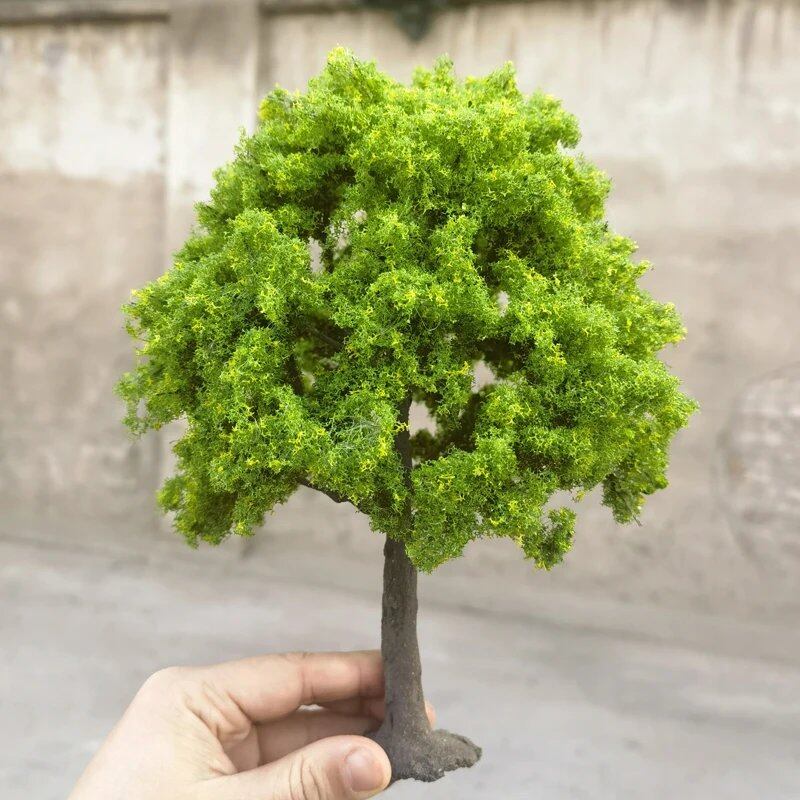 10/15/23cm Spring Tree Model, Fresh Green, Light, Delicate Handmade Wire Tree, Precision Scale Model Train, Railway Layout, Color: Parallel Import