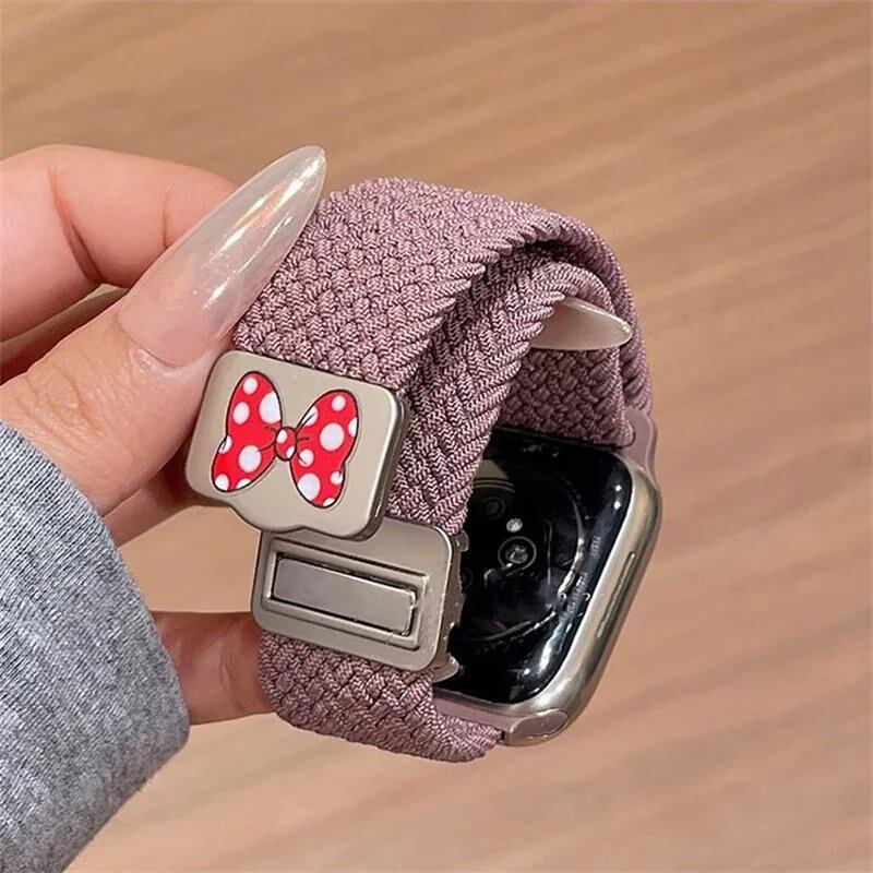 Cute Ribbon Magnetic Strap for Apple Watch - Ultra2 49mm/45mm, 44mm/41mm/42mm, Compatible with Series 10/9/8/SE/7/6, Size: S10 4, Parallel Import