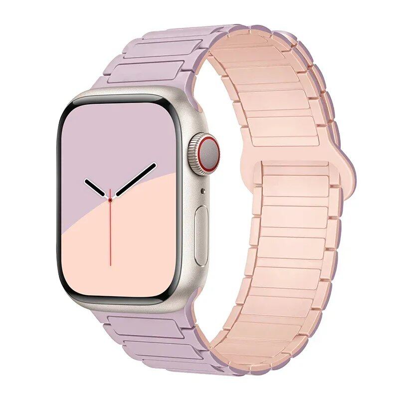 Magnetic Loop Band for Apple Watch, Compatible with 44mm, 40mm, 49mm, 45mm, 41mm, and 38mm Silicone Straps, Compatible with iWatch Series 9/8/7/6/5/4/3/SE/Ultra 2, Parallel Import