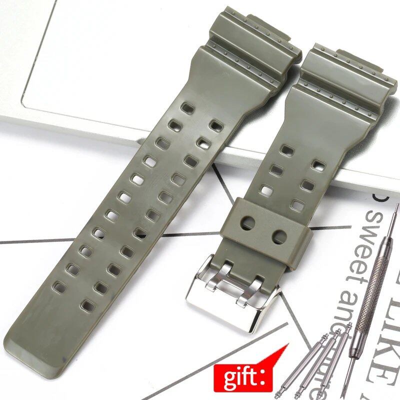 Camouflage Rubber Strap for Men's Casio G-Shock GA100, GA110, and GD120 Sports Watches. Band Color: 16mm; Band Width: 16mm; Ships from: Parallel Import.