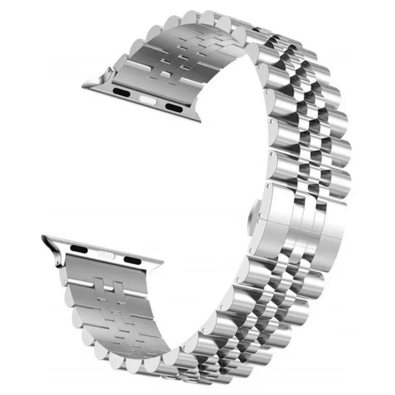 Stainless Steel Apple Watch Strap, Compatible with 40mm, 44mm, 42mm, 45mm, and 49mm iWatch Series 1/2/3/4/5/6/7/8/SE, Premium Metal Bracelet, Imported