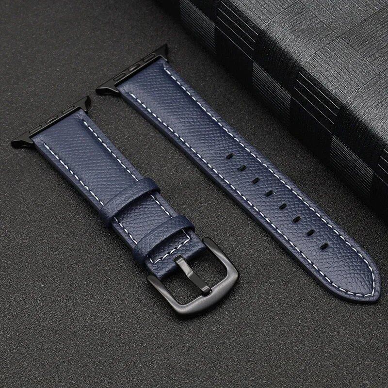 Apple Watch用レザーストラップ - Series 10/Ultra/SE/9/8/7/6/5/4対応 - 快適ブレスレット (49mm/45mm/44mm/42mm/41mm/40mm/46mmサイズ) iWatchバンド バンドカラー:mm 並行輸入品