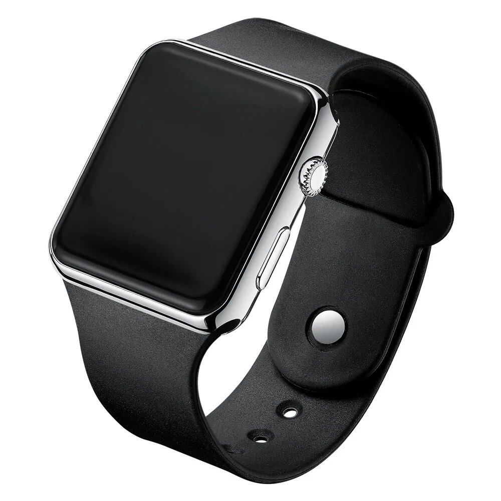 New Digital Watch for Men and Women, Electronic, Square Shape, LED Sports Watch, Stylish, Casual, Simple, Silicone, Women's Clock, Parallel Import