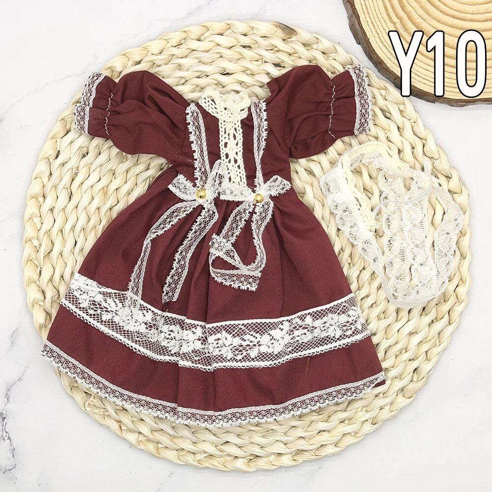 1/6 Scale BJD Doll Clothes Full Set (30cm) Anime Cute Reborn Doll Skirt, Hat, and Head Dress for Girls, Gift, Dress-Up DIY Dollhouse Toy, Parallel Import