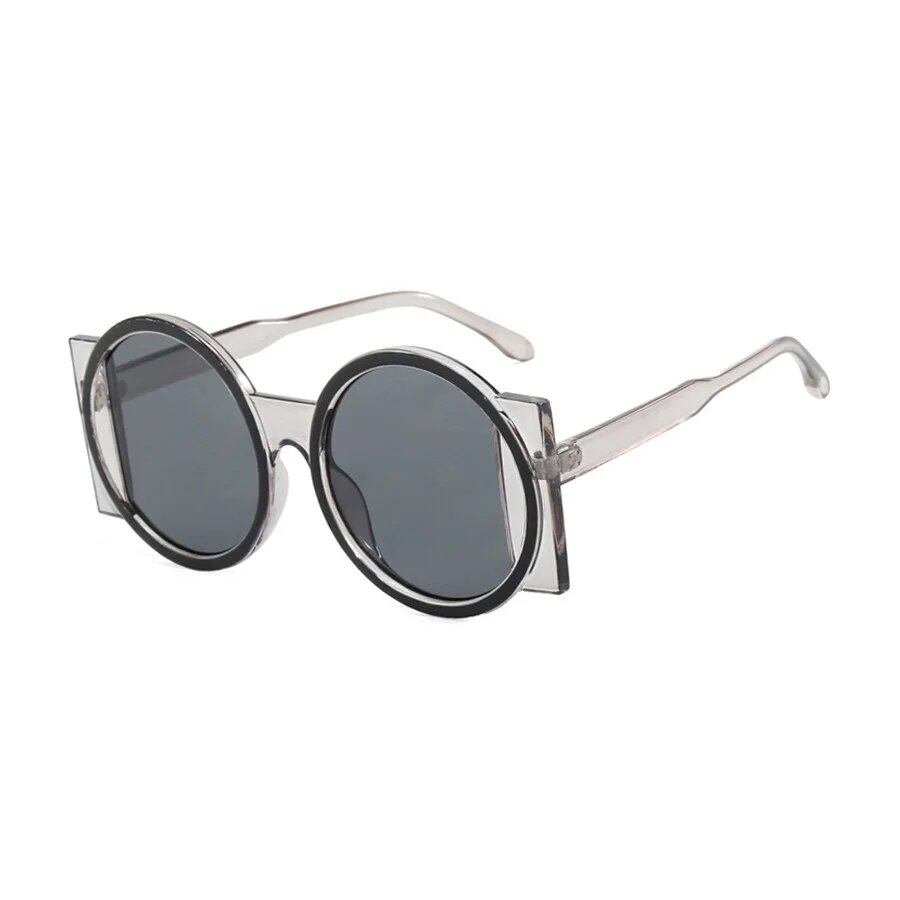FEYE Round Two-Tone Sunglasses for Men and Women, Retro Fashion Eyewear for Outdoor, Hip Hop, Travel, Beach, and Decorative Glasses, Parallel Import