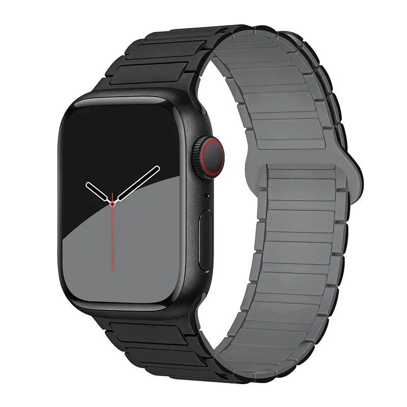 Magnetic Loop Band for Apple Watch, Compatible with 44mm, 40mm, 49mm, 45mm, 41mm, and 38mm Silicone Straps, Compatible with iWatch Series 9/8/7/6/5/4/3/SE/Ultra 2, Parallel Import