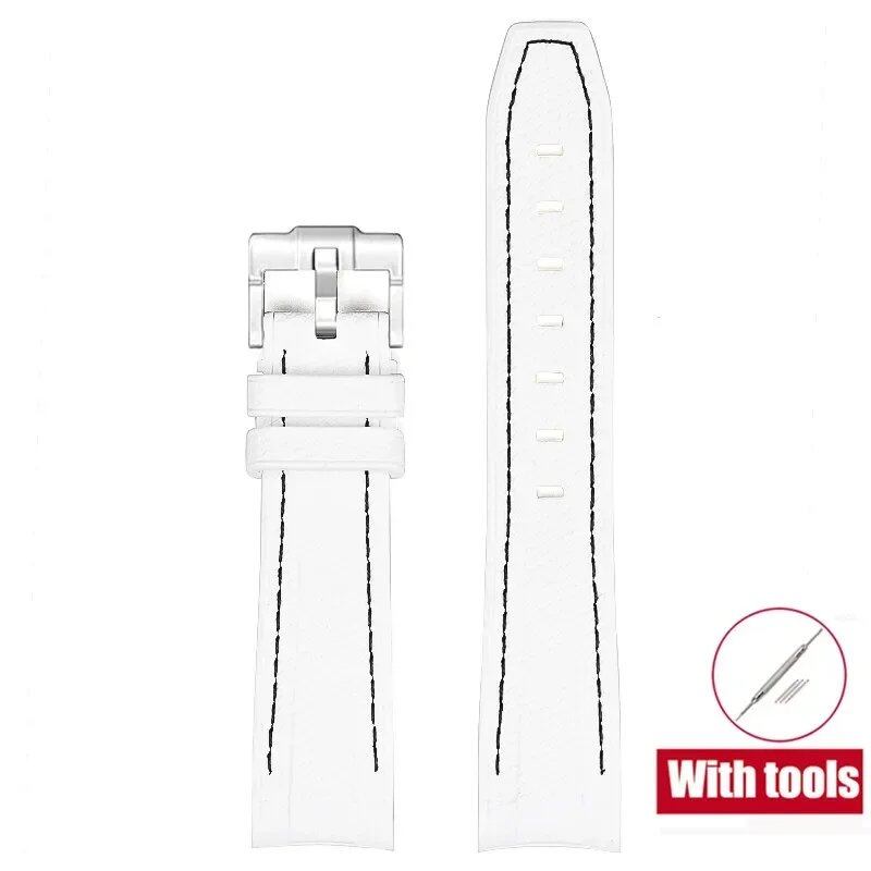 20mm Diving Strap with Curved Ends for Omega and Swatch Moonwatch, Silicone Rubber, Compatible with Rolex, Men's and Women's, Band Color: 20mm; Band Width: 20mm, Parallel Import