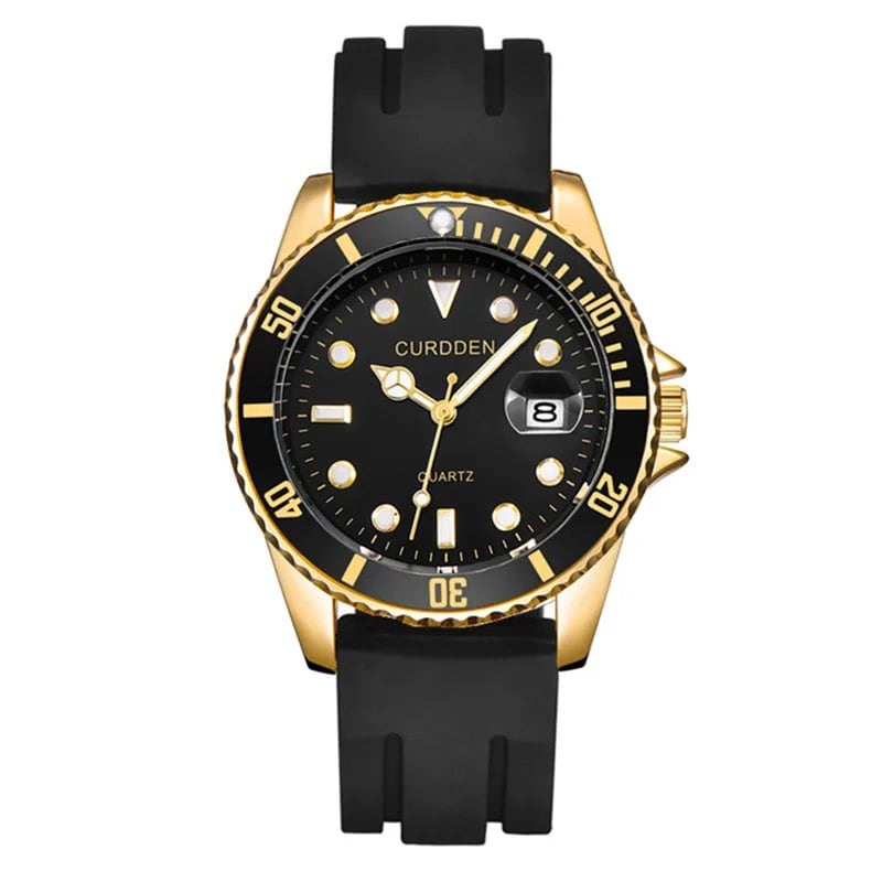 Men's Genuine Leather Carden Brand Watch, Student Fashion Casual Style, Silicone Band, Date Display, Quartz Movement, Green, Luxury Brand Watch; Customizable: Yes; Ships from: Parallel Import