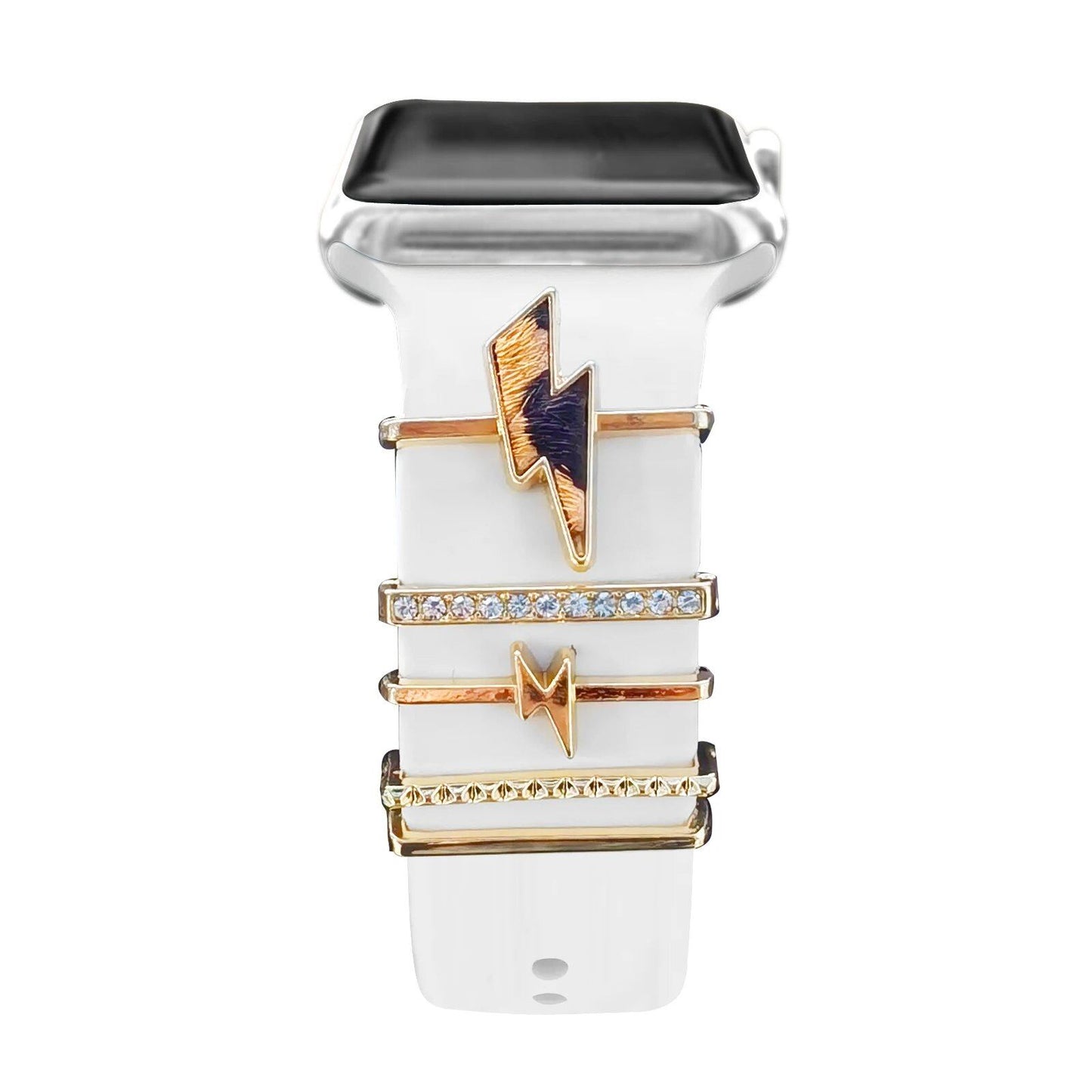 Diamond Jewelry-Embossed Band for Apple Watch Ultra 2, 9, 8, and 7, Compatible with Samsung and Huawei, 20/22mm Bracelet Strap, Band Color: ; Ships from: Parallel Import