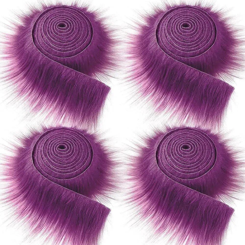 1.5 Meter Faux Fur Ribbon Tape for DIY Sewing, Fluffy Trim, Decorative Fabric, Home Decor, Sewing, Costumes, Striped Plush Fur, Parallel Import