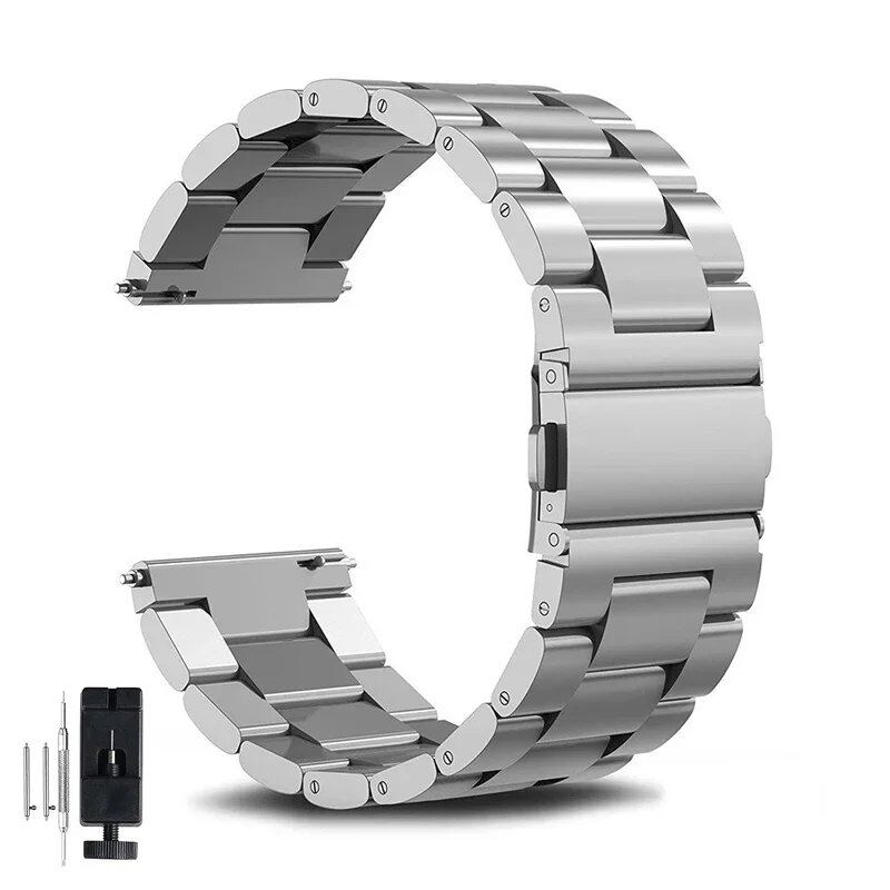 24mm Metal Strap for Suunto 9 / 7 Baro / D5 / Spartan Sport Wrist HR / Baro Smartwatch - Stainless Steel Bracelet Band, Band Color: Parallel Import