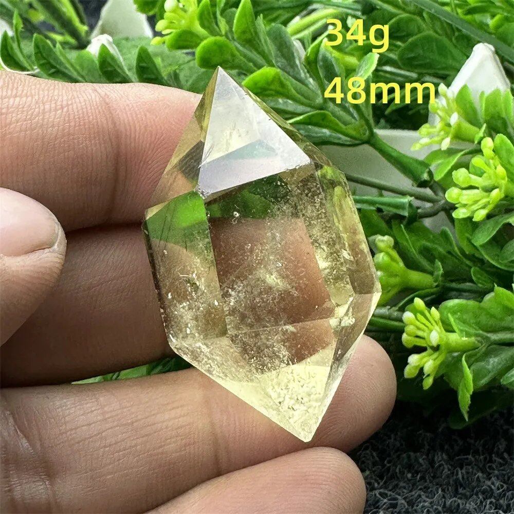 1個 天然シトリンオーラ六角両先端クリスタルワンド スピリチュアル瞑想ヒーリングストーン ホームデコレーション ガーデンフェスティバルアクセサリー カラー: 並行輸入品