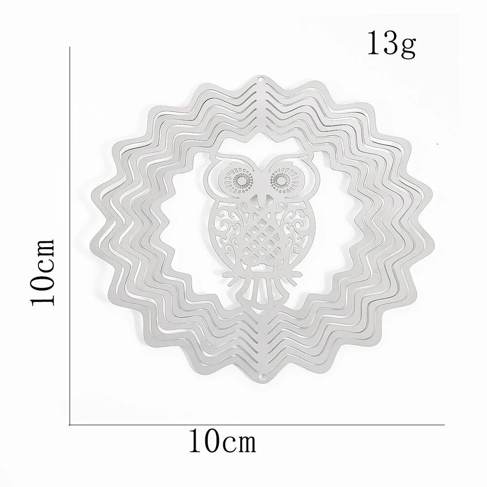 3D フローイング ウィンド スピナー キャッチャー ガーデン用 ステンレス製 ミラーワインドチャイム 彫刻 お守り メディテーション サイズ:シルバーカラー; 並行輸入品