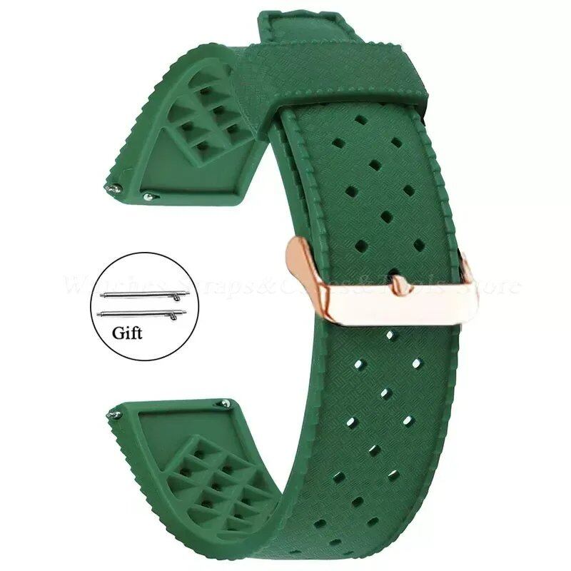 Premium-grade Tropic Silicone Watch Strap, 20mm, 22mm, Seiko, Oris, Omega, Quick Release, Diving, Waterproof, Rubber Bracelet, Band Color: mm, Parallel Import