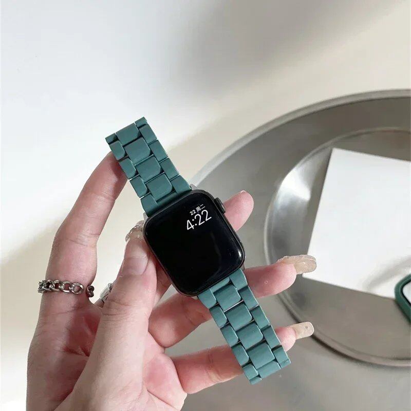 アップルウォッチ 41 45 44 40 49mm用 ニューレインボーカラー レジンストラップ - マカロン風 ガールズ ウォッチバンド iWatch 9 8 7 6 5 4 3対応 バンドアクセサリー バンドカラー:mm 並行輸入品