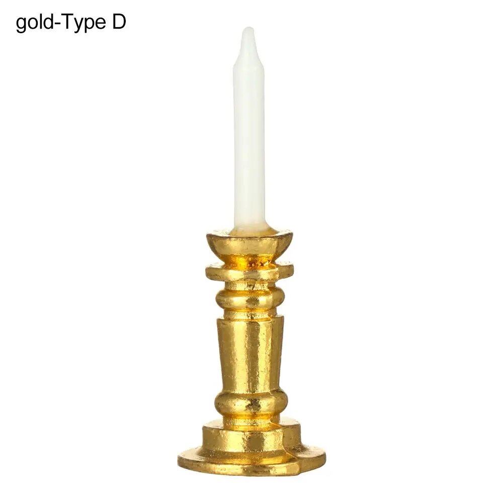1/12 Scale Miniature Candlestick, Candle Stand for Dollhouses, Furniture, Toy, Pretend Play, Dollhouse Decoration, Accessory, Parallel Import