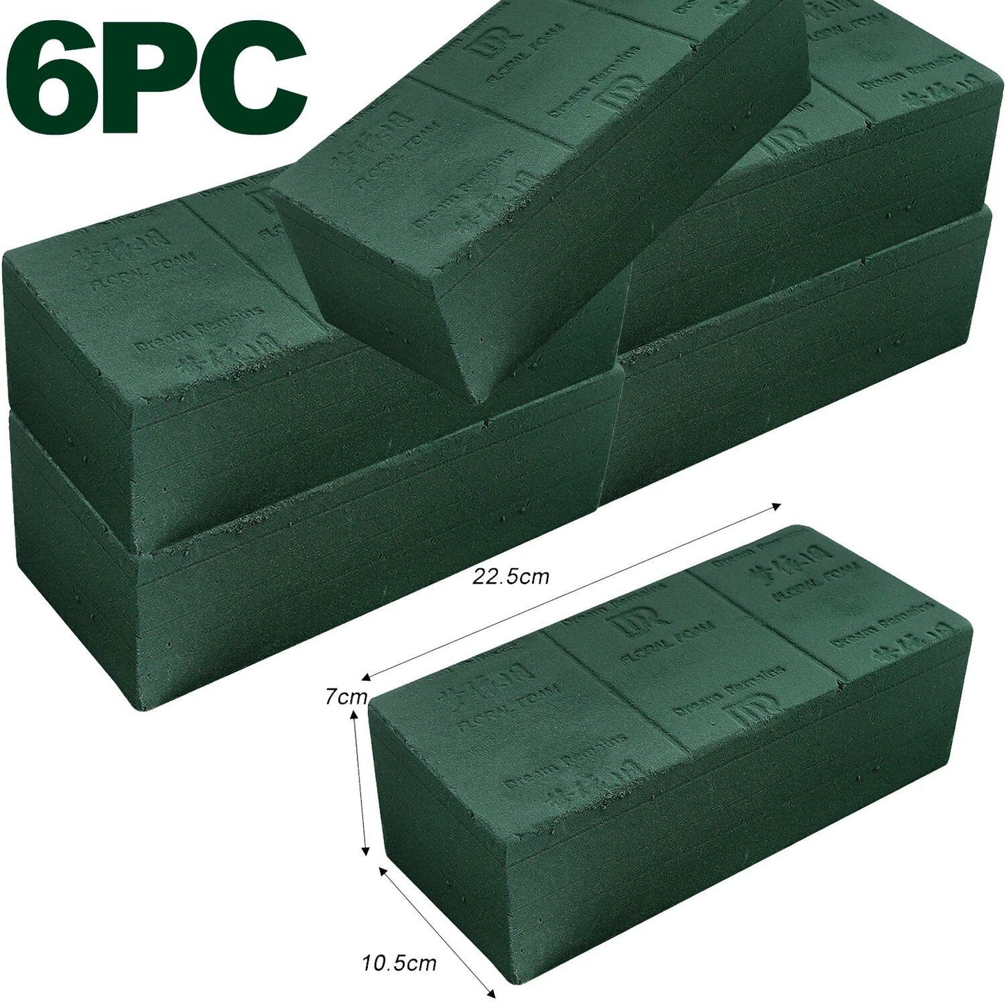 Pack of 1-6 Floral Foam Blocks, Wet Floral Foam for Fresh and Artificial Flowers, Home, Wedding, Party, and Holiday Decor, Parallel Import