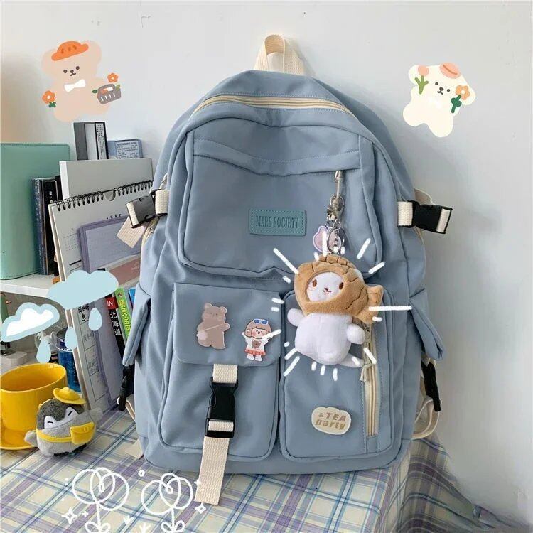 女子用 学生リュックサック 韓国風 ハラジュク スクールバッグ かわいい 通学カバン 新作 サイズ:バッジ4個付き;色 並行輸入品